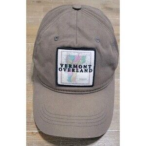 Vermont Overland Bike & Run Hat Brown W Patch Adjustable Strap Cap